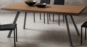 tavolo fisso moderno piano in noce arredamenti divani torino
