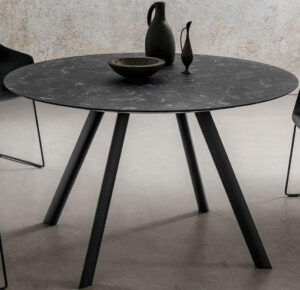 tavolo nero moderno gambe alluminio arredamenti divani torino