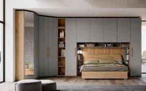 camera da letto ponte color noce e argento mobilificio torino e rivoli