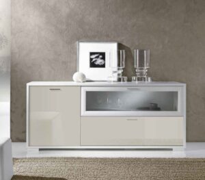 credenza color perla e bianco moderna mobilificio Torino e Rivoli