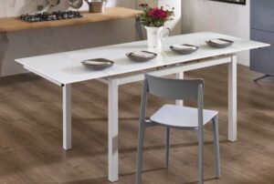 tavolo vetro con top e gambe bianche mobilificio torino e rivoli
