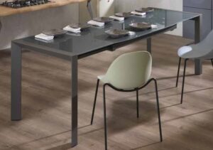 tavollo-vetroe e metallo grigio mobilificio torino e rivoli