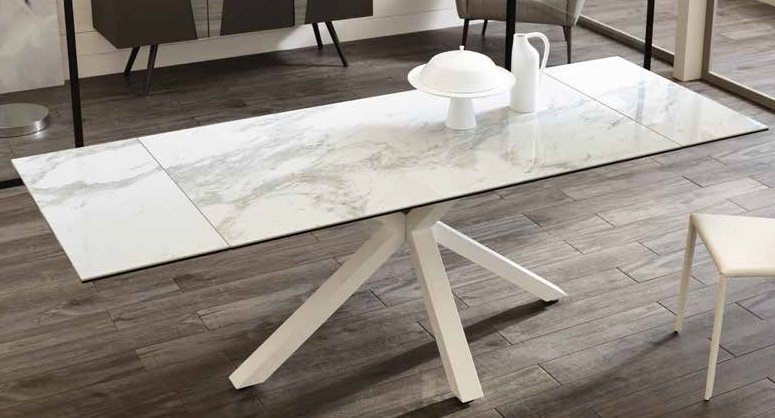 tavolo ceramica color marmo bianco mobilificio torino e rivoli