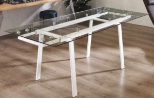 tavolo top in vetro gambe metallo allungabile mobilificio torino e rivoli