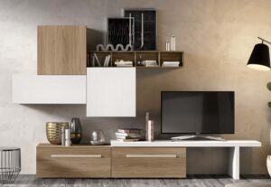 soggiorno color noce naturale e bianco mobilificio torino e rivoli