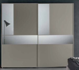 armadio grigio con inserti specchi mobilificio torino e rivoli