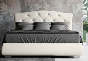 letto matrimoniale tessuto bianco mobilificio torino e rivoli