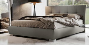 letto matrimoniale in tessuto grigio mobilificio torino e rivoli