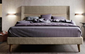 letto matrimoniale tessuto color castoro mobilificio torino e rivoli