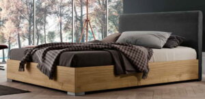 letto matrimoniale in tessuto grigio scuro mobilificio torino e rivoli