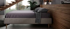 letto matrimoniale tessuto marrone fango mobilificio torino e rivoli