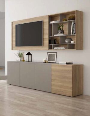 soggiorno 2 pezzi color Rovere chiaro, Grigio cenere mobilificio torino e rivoli