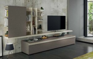 soggiorno color Graniglia scura, Rovere sbiancato mobilificio torino e rivoli