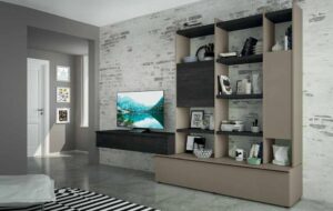 soggiorno color Argilla, Legno bruciato mobilificio torino e rivoli