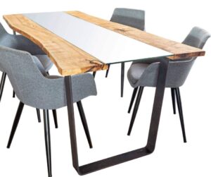 Tavolo Piano in rovere naturale e vetro mobilificio torino e rivoli