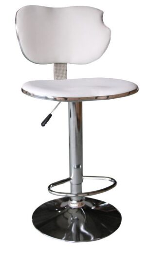 sgabello in similpelle bianco struttura in acciaio mobilificio torino e rivoli