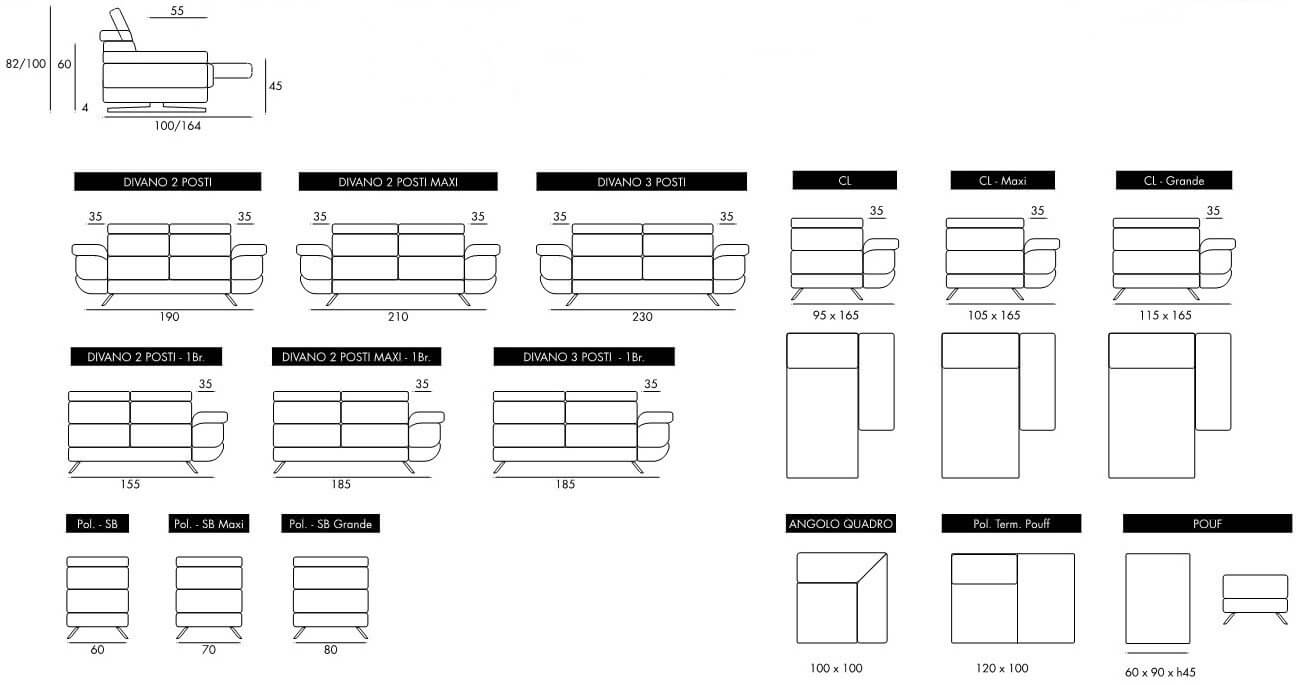 misure divano relax beige mobilificio torino e rivoli