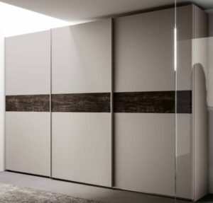 armadio ante scorrevoli grigio e legno mobilificio torino e rivoli