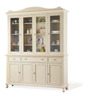 credenza sabbia 4 porte 3 cassetti con alzata ante vetro mobilificio Torino e Rivoli