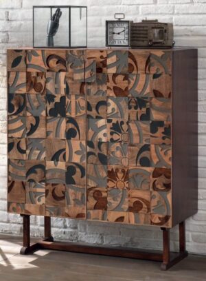 mobile etnico in legno mango 2 ante mobilificio torino e rivoli