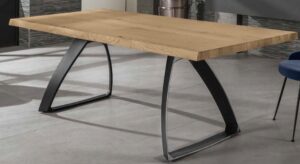 tavolo piano rovere naturale gambe metallo mobilificio torino e rivoli