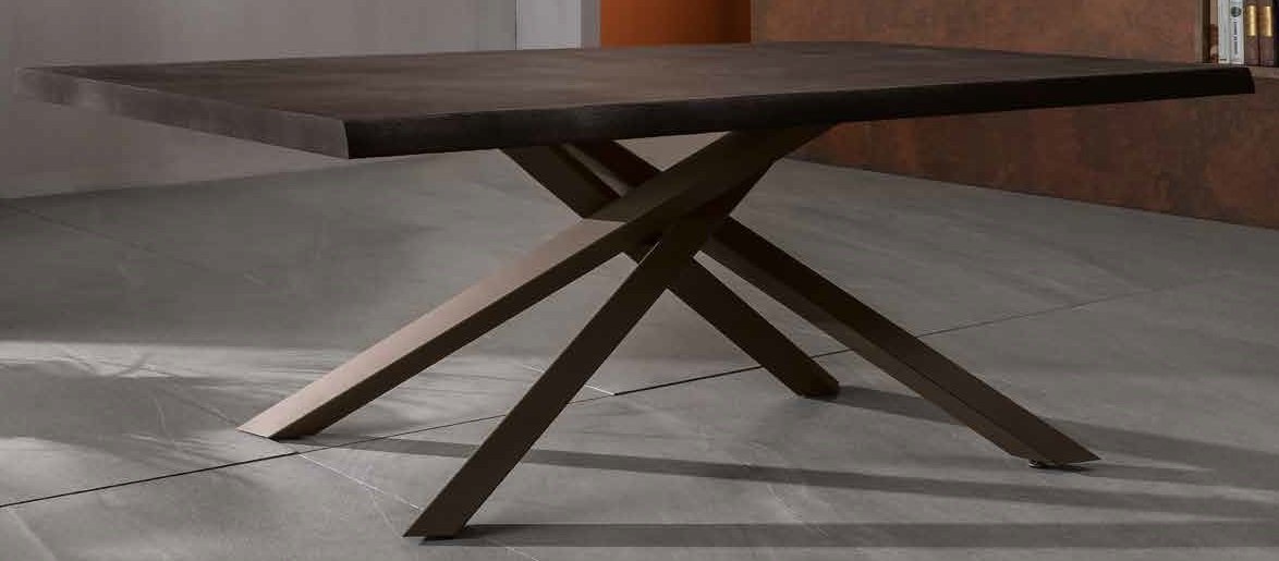 tavolo top rovere termocotto gambe in metallo mobilificio torino e rivoli