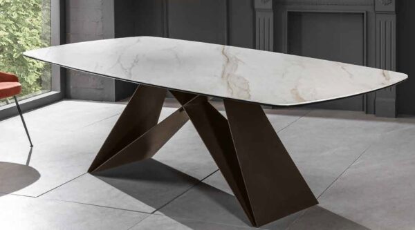 tavolo top color marmo gambe in metallo mobilificio torino e rivoli
